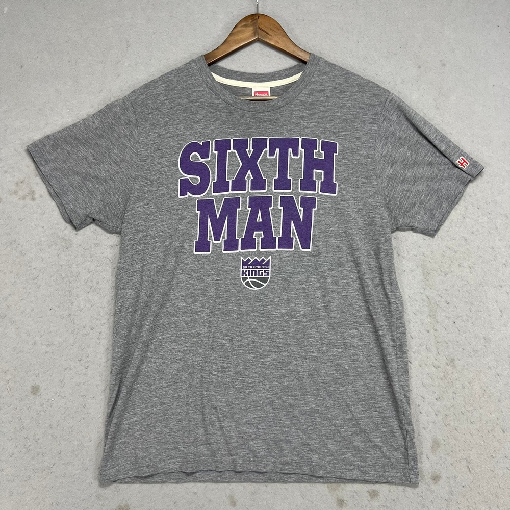 Homage Sacramento Kings Sixth Man T-Shirt Mens Large Gray NBA Basketball Graphic